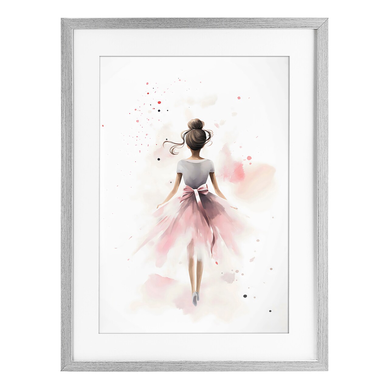 Stupell Industries Speckled Ballerina View Framed Print Under Glass, design by Creative Studio